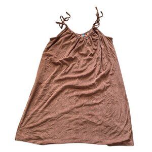 Old Navy Womens Terry Cloth Tie-Strap Beach Cover-Up Dress Brown Size 4X